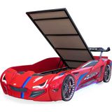 Setay Arabalı Yatak, Mercedes Full Ledli Rüzgarlıklı Bazalı Arabalı Yatak - Kırmızı