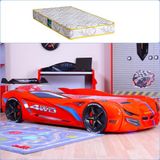 Setay Arabalı Yatak, Mercedes Rüzgarlıklı Arabalı Yatak - Kırmızı + 1 Adet Comfort Yatak