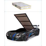 Setay Arabalı Yatak, Mercedes Rüzgarlıklı Bazalı Arabalı Yatak - Siyah + 1 Adet Comfort Yatak
