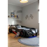 Setay Arabalı Yatak, Turbo GTI Rüzgarlıklı Ledli Arabalı Çocuk Yatağı, 100x190 cm - Siyah