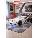 Setay Arabalı Yatak, Turbo GTI Rüzgarlıklı Ledli Arabalı Çocuk Yatağı, 100x190 cm