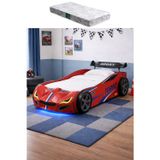 Setay Arabalı Yatak, Turbo GTI Rüzgarlıklı Ledli Arabalı Çocuk Yatağı - Kırmızı - 1 Adet Comfort Yatak