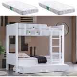 Setay Asya Ayrılabilir Yavrulu Ranza + 2 Adet Comfort Yatak - 90 x 190 cm - Beyaz