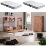 Setay Asya Yavrulu Ranza 3 Kapaklı Dolap + 2 Adet Comfort Yatak - 90 x 190 cm - Ceviz