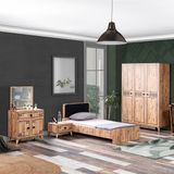 Setay Atlantik Genç Odası Takımı - 3 Kapaklı Dolap, Karyola, Komodin, Şifonyer