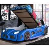Setay Audi Kapıları Açılabilen Full Ledli Koltuklu Bazalı Arabalı Yatak, Mavi - 90 x 190 cm