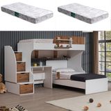 Setay Aura Ranza Karyola Masa + 2 Comfort Yatak, Aura Genç/çocuk Odası Takımı - 90 x 200 cm - Beyaz - Ahşap