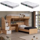 Setay Aura Ranza Karyola Masa + 2 Comfort Yatak, Aura Genç/çocuk Odası Takımı - 90 x 200 cm - Ceviz - Beyaz
