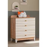 Setay Bakü 4 Çekmeceli Şifonyer Ceviz Renk MDF Membran Kaplama 100 cm Yükseklik 80 cm Genişlik