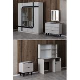 Setay Bali Genç Odası Takımı - 4 Kapaklı Dolap, Çalışma Masası, Şifonyer, Komodin
