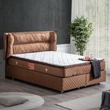 Setay Barselona 90x200 cm Kahverengi İkili Set Tek Kişilik Baza Başlık