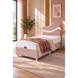 Setay Baza Seti, Merry Ledli Tek Kişilik Baza Başlık Maxi Yatak Seti - 100X200 cm - Pembe - 100 x 200 cm