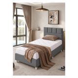 Setay Baza Seti, Monaco Tek Kişilik Baza Başlık Maxi Yatak Seti, Gri - 90x190 cm
