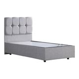 Setay Berlin 100x200 cm Açık Gri Tek Kişilik Baza Başlık Comfort Yatak Seti