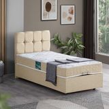 Setay Berlin 90x190 cm Krem Tek Kişilik Baza Başlık Comfort Yatak Seti