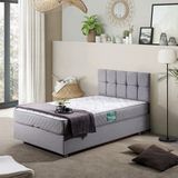 Setay Berlin Açık Gri 90x200 cm İkili Set Tek Kişilik Baza Başlık Seti