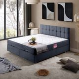 Setay Berlin Çift Kişilik Baza Başlık Letto Yatak Seti - Lacivert - 150 x 200 cm