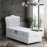 Setay Camelli Beyaz 90x200 cm İkili Set Tek Kişilik Baza Başlık