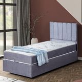 Setay Cesur Açık Gri 90x200 cm İkili Set Tek Kişilik Baza Başlık Seti