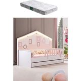 Setay City Yavrulu Montessori Yatak Panolu Korkuluklu + 1 Adet Comfort Yatak - Pembe - 90 x 190 cm