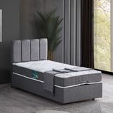 Setay Defne Gri 120x200 cm İkili Set Tek Kişilik Baza Başlık