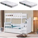 Setay Diva Mdf Profil Ayrılabilir Yavrulu Ranza + 2 Adet Comfort Yatak - Beyaz - 100 x 200 cm