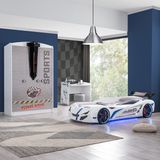 Setay Dolap Masa Beyaz Mobilya Sports Çocuk Odası Mercedes Arabalı Yatak