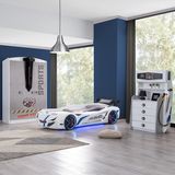 Setay Dolap Şifonyer Beyaz Mobilya Sports Çocuk Odası Mercedes Arabalı Yatak