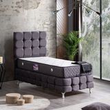 Setay Duke Antrasit 90x190 cm Lüx İkili Set Tek Kişilik Baza Başlık