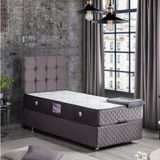 Setay Duke Antrasit Gri 100x200 cm İkili Set Tek Kişilik Baza Başlık