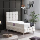 Setay Duke Krem 90x200 cm Lüx İkili Set Tek Kişilik Baza Başlık