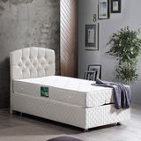 Setay Efes Krem 90x190 cm Tek Kişilik Baza Başlık Comfort Yaylı Yatak
