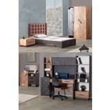 Setay Elit Genç Odası - 3 Kapılı Dolap, Karyola, Komodin, Şifonyer, Masa, Kitaplık