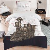 Setay Express Çocuk Odası Takımı Uyumlu Dijital Baskılı Nevresim Takımı - 160 x 220 cm - Beyaz - Lacivert