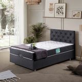 Setay Eylül Tek Kişilik Baza Başlık Comfort Yatak Seti - Antrasit Gri - 90 x 200 cm