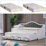 Setay Eymen Yavrulu Karyola, Yavrulu Yatak Gri + 2 Adet Comfort Yatak - 90 x 200 cm - Antrasit