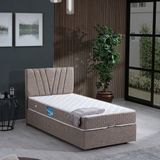 Setay Fersa İkili Set Tek Kişilik Baza Başlık - Açık Kahverengi - 100 x 200 cm