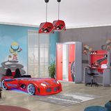 Setay Formula Çocuk Odası Dolap Masa Audi Koltuklu Full Ledli Kırmızı Arabalı Yatak - Montajsız