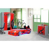 Setay Formula Çocuk Odası Dolap Şifonyer Audi Koltuklu Full Ledli Kırmızı Arabalı Yatak