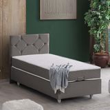 Setay Glamis 100x200 CM Gri Tek Kişilik Baza Başlık Letto Yatak Seti