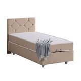 Setay Glamis 100x200 CM Krem Tek Kişilik Baza Başlık Letto Yatak Seti