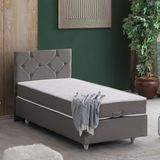 Setay Glamis 90x190 CM Gri Tek Kişilik Baza Başlık Letto Yatak Seti