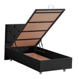 Setay Glamis 90x200 CM Antrasit Tek Kişilik Baza Başlık Letto Yatak Seti