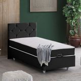 Setay Glamis İkili Set Tek Kişilik Baza Başlık Seti - Antrasit - 90 x 200 cm