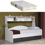 Setay Hera Çekmeceli Karyola + 1 Adet Comfort Yatak - Beyaz/Antrasit - Antrasit - Beyaz - 90 x 200 cm