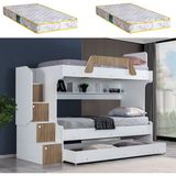 Setay İnci Yavrulu Ranza Ceviz 2 Adet Comfort Yatak - 90 x 190 cm