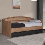 Setay Karyola, Soft Çekmeceli Karyola 90X200 - Ceviz/gri - Ceviz - Gri - 90 x 200 cm