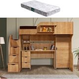 Setay Litera Ranza Dolap Masa + 1 Adet Comfort Yatak, Açık Ceviz - 90 x 190 cm