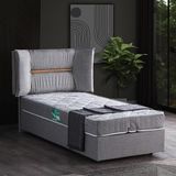 Setay Lizbon İkili Set Tek Kişilik Baza Başlık - Gri - 90 x 200 cm