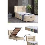 Setay Lizbon Tek Kişilik Baza Başlık Comfort Yatak Seti, Krem